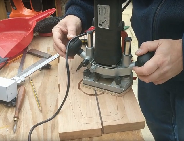 Routing out the speaker holes