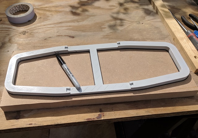 Marking out using the template.